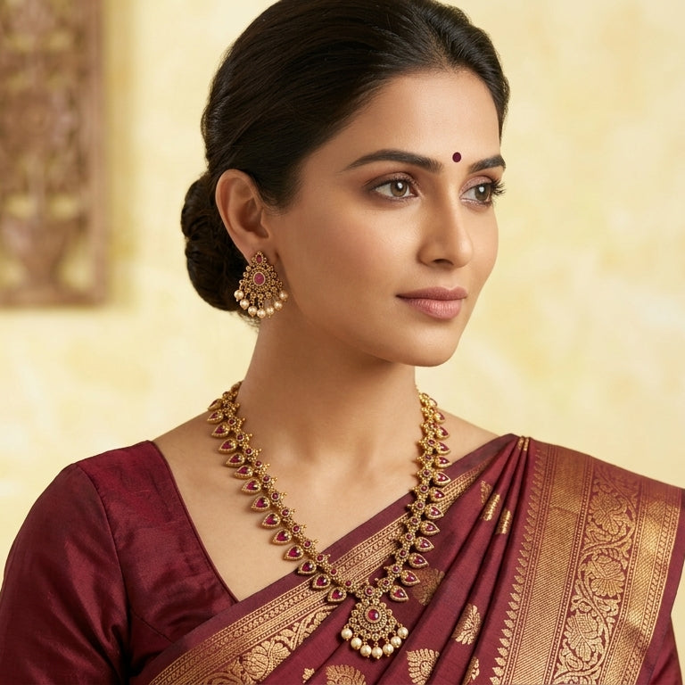 Royal Lakshmi Temple Necklace Set