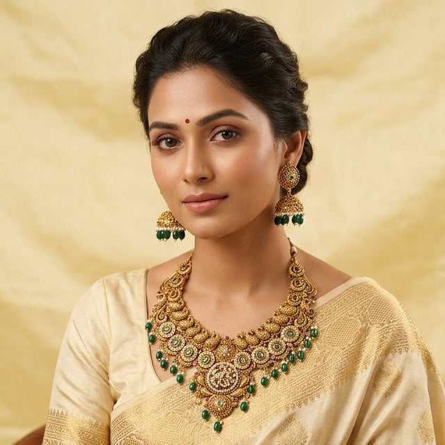 Royal Lakshmi Temple Heritage Necklace Set