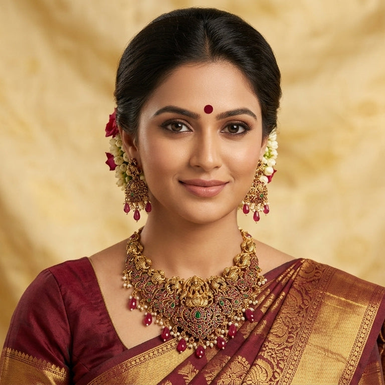 Royal Peacock Lakshmi Heritage Necklace Set