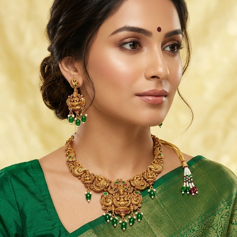 Divine Lakshmi Heritage Temple Necklace Set