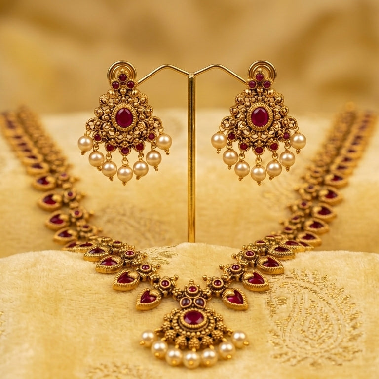 Royal Lakshmi Temple Necklace Set