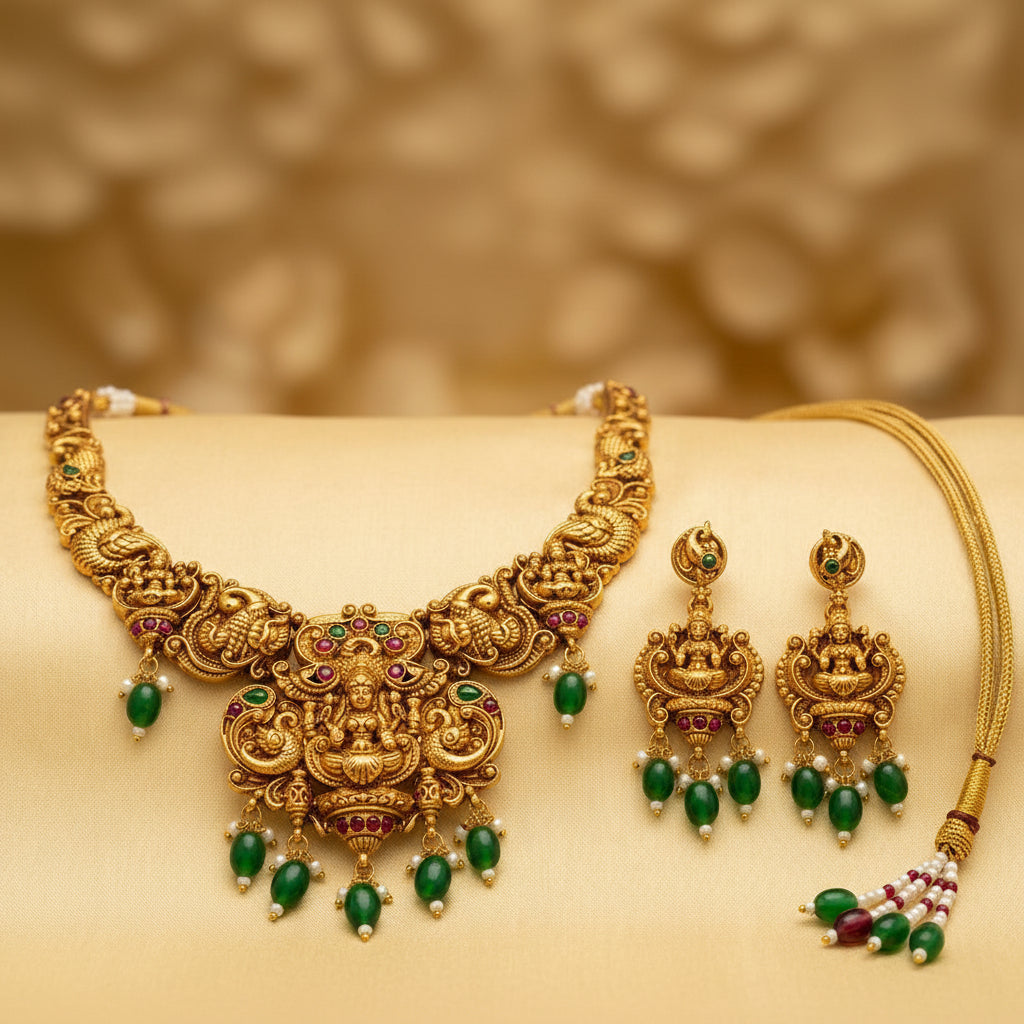 Divine Lakshmi Heritage Temple Necklace Set