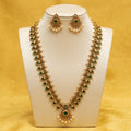 Emerald Temple Drop Long Necklace Set