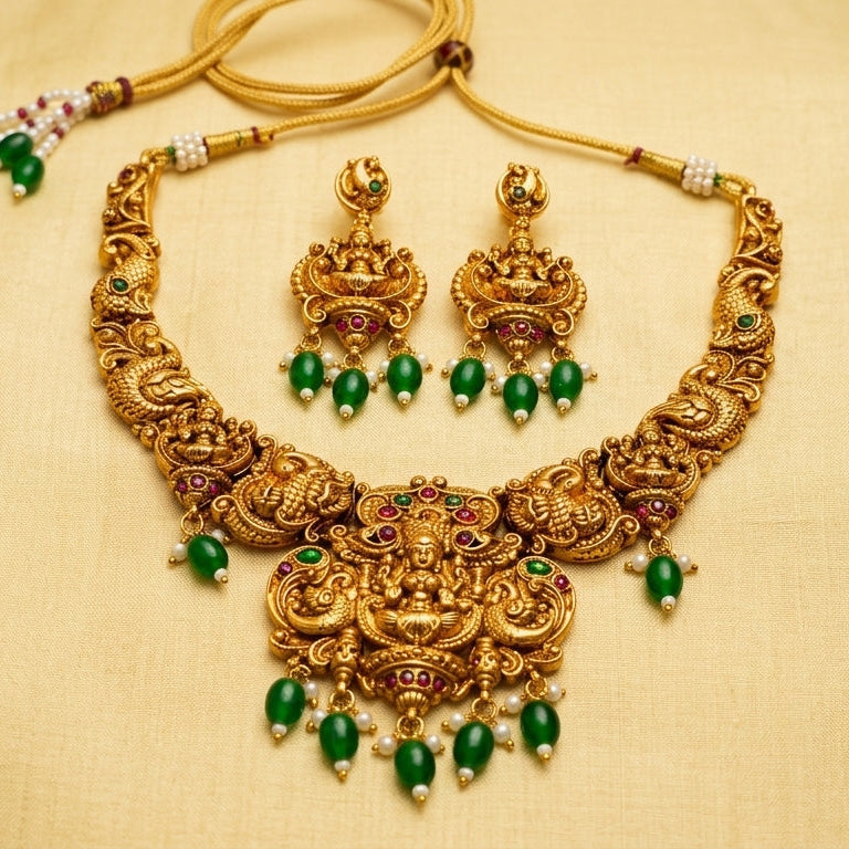 Divine Lakshmi Heritage Temple Necklace Set