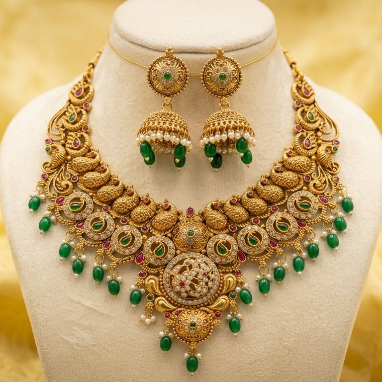 Royal Lakshmi Temple Heritage Necklace Set
