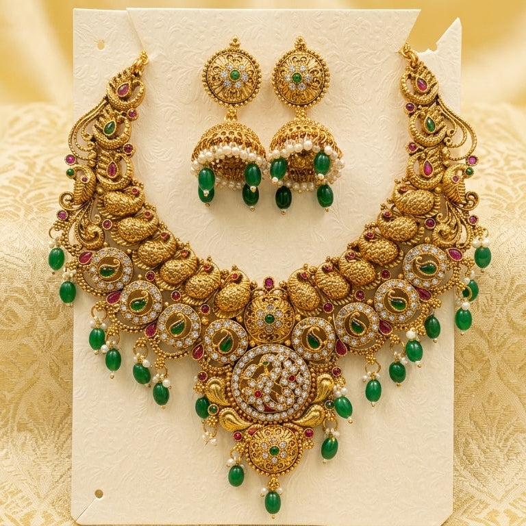 Royal Lakshmi Temple Heritage Necklace Set