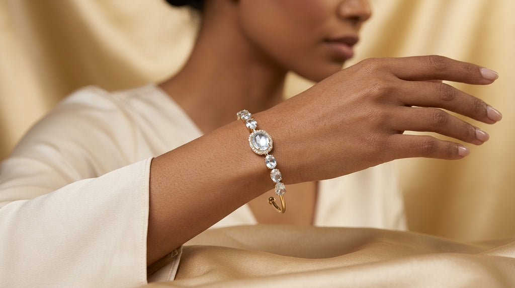 Celeste Crystal Open Cuff Bracelet