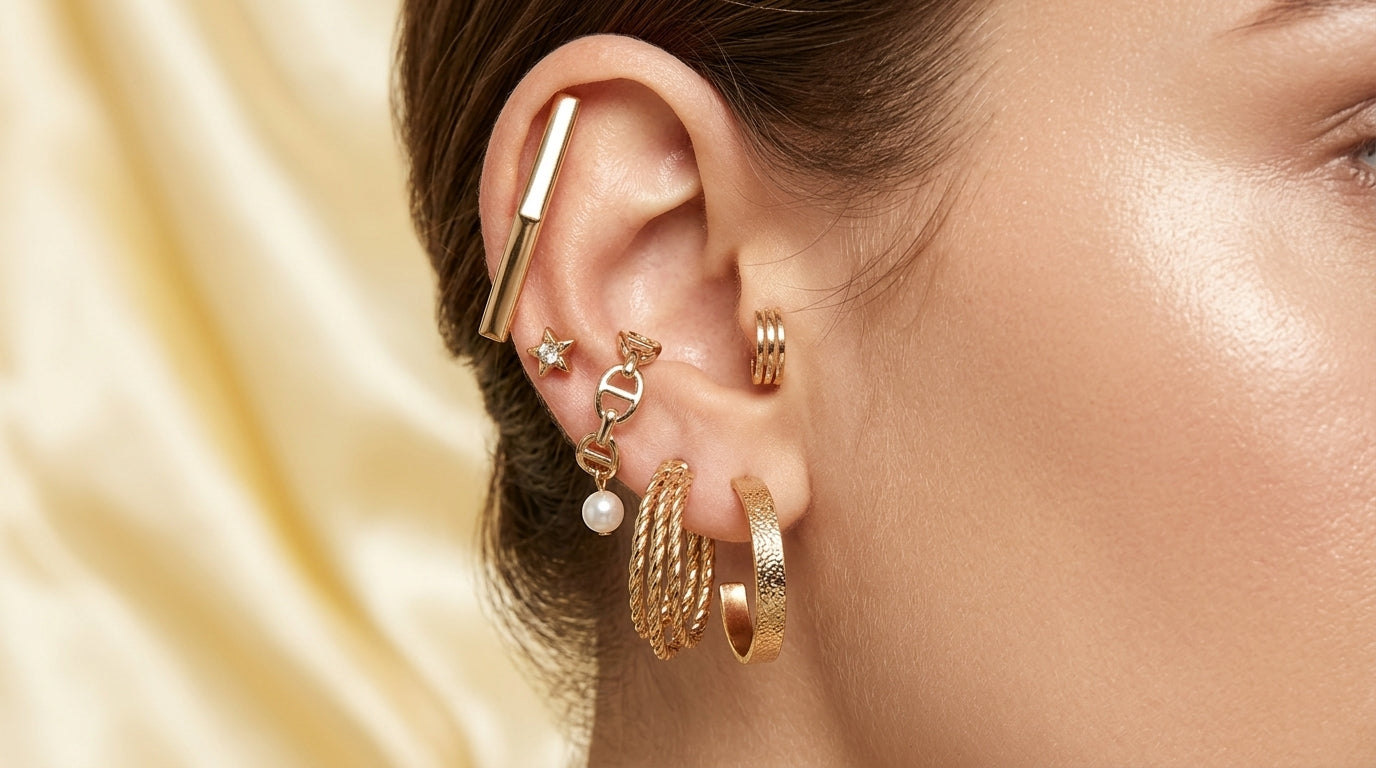 Premium Gold Style Multi Earring Combo Set