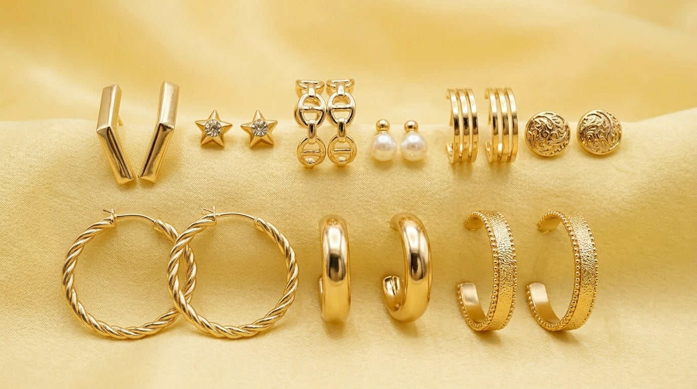 Premium Gold Style Multi Earring Combo Set