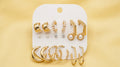 Gold Luxe Multi-Style Earring Set – 9 Pairs