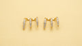 Elegant Crystal Wave Stud Earrings