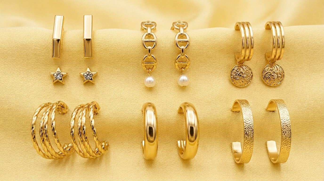 Premium Gold Style Multi Earring Combo Set