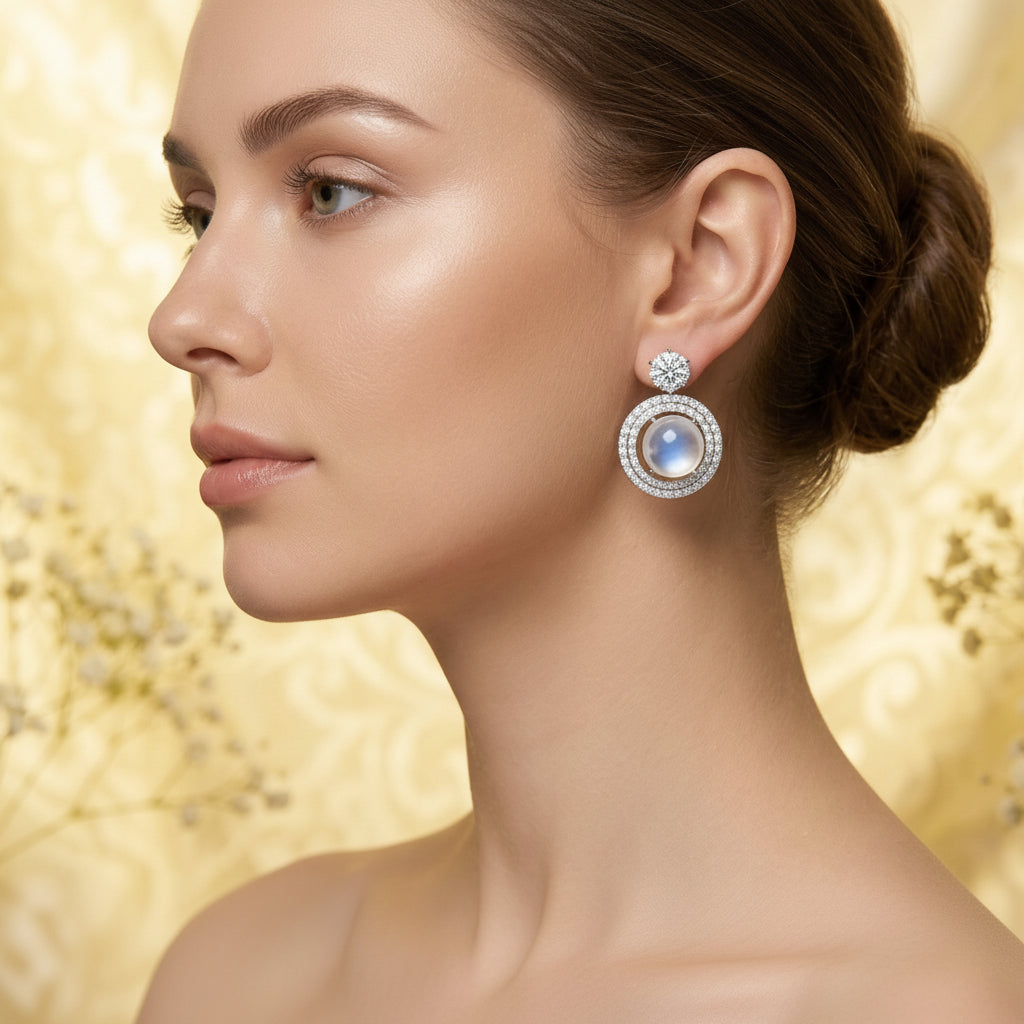 Silver Halo Pearl Radiance Earrings