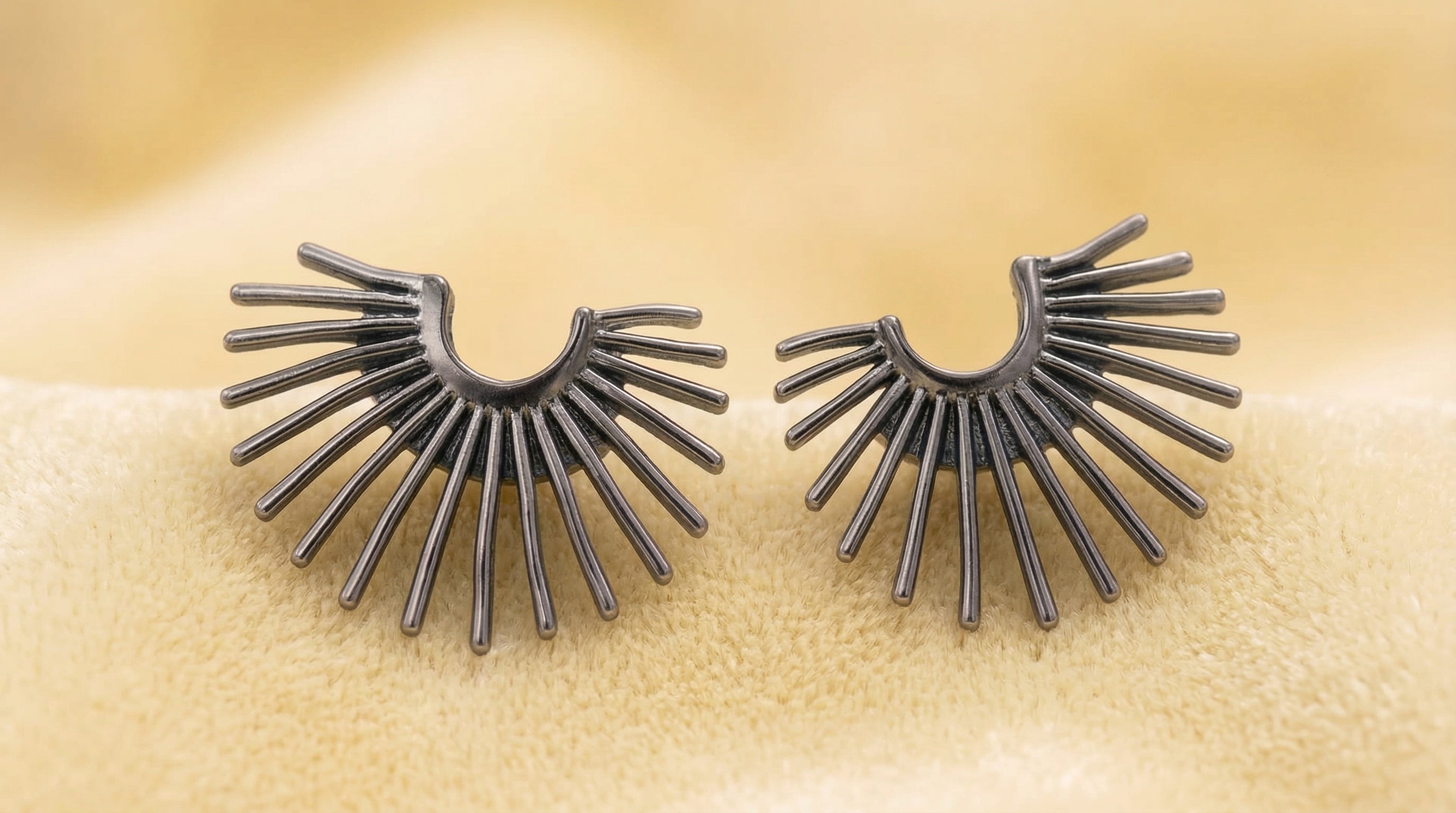 Silver Radiance Fan Earrings