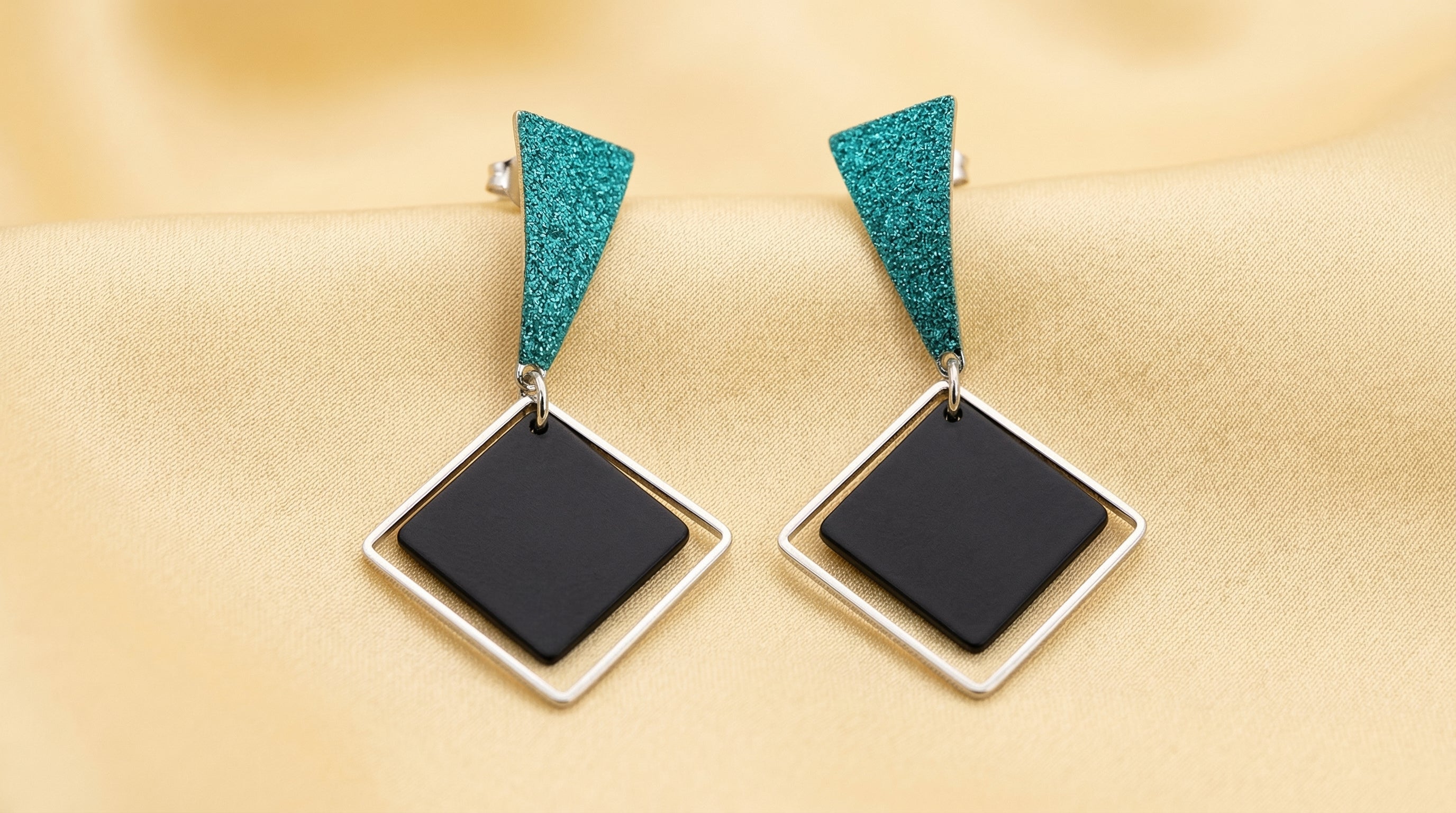 Modern Geometric Square Drop Earrings