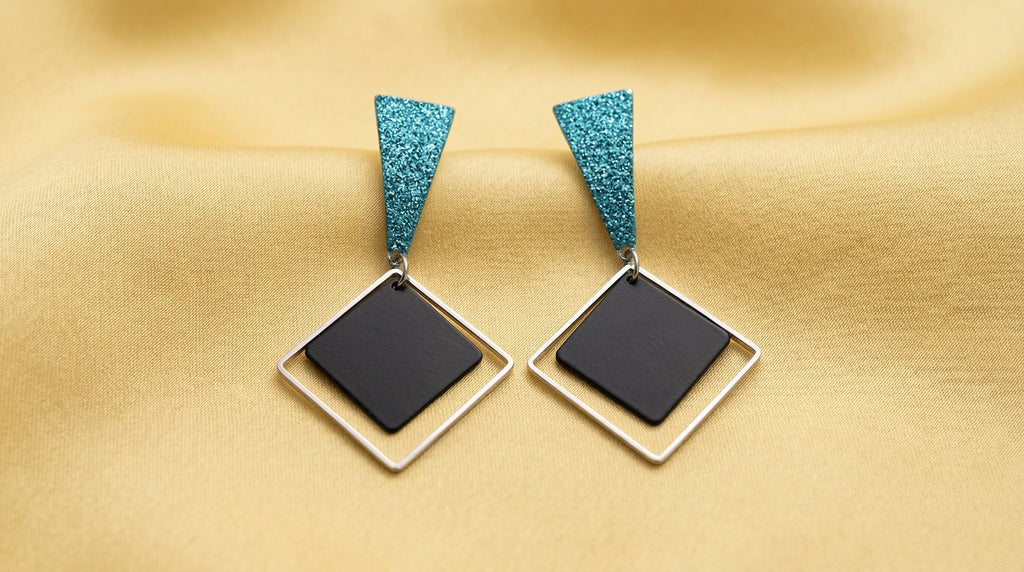 Modern Geometric Square Drop Earrings