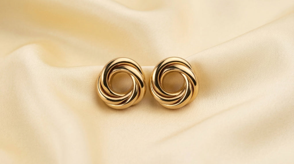 Golden Infinity Twist Studs