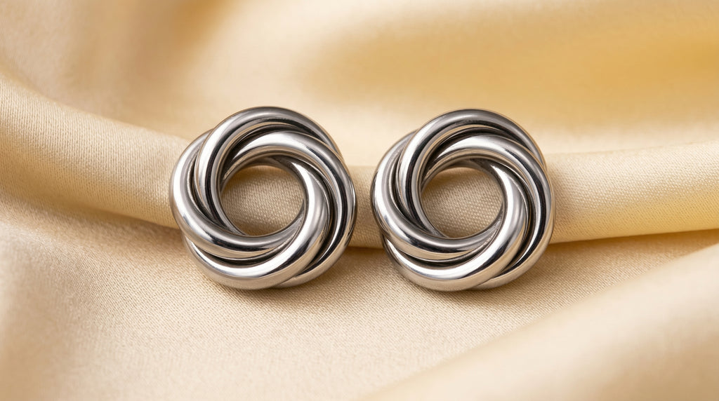 Silver Infinity Twist Studs