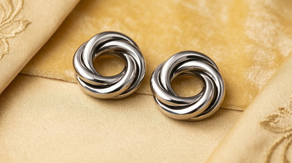 Silver Infinity Twist Studs