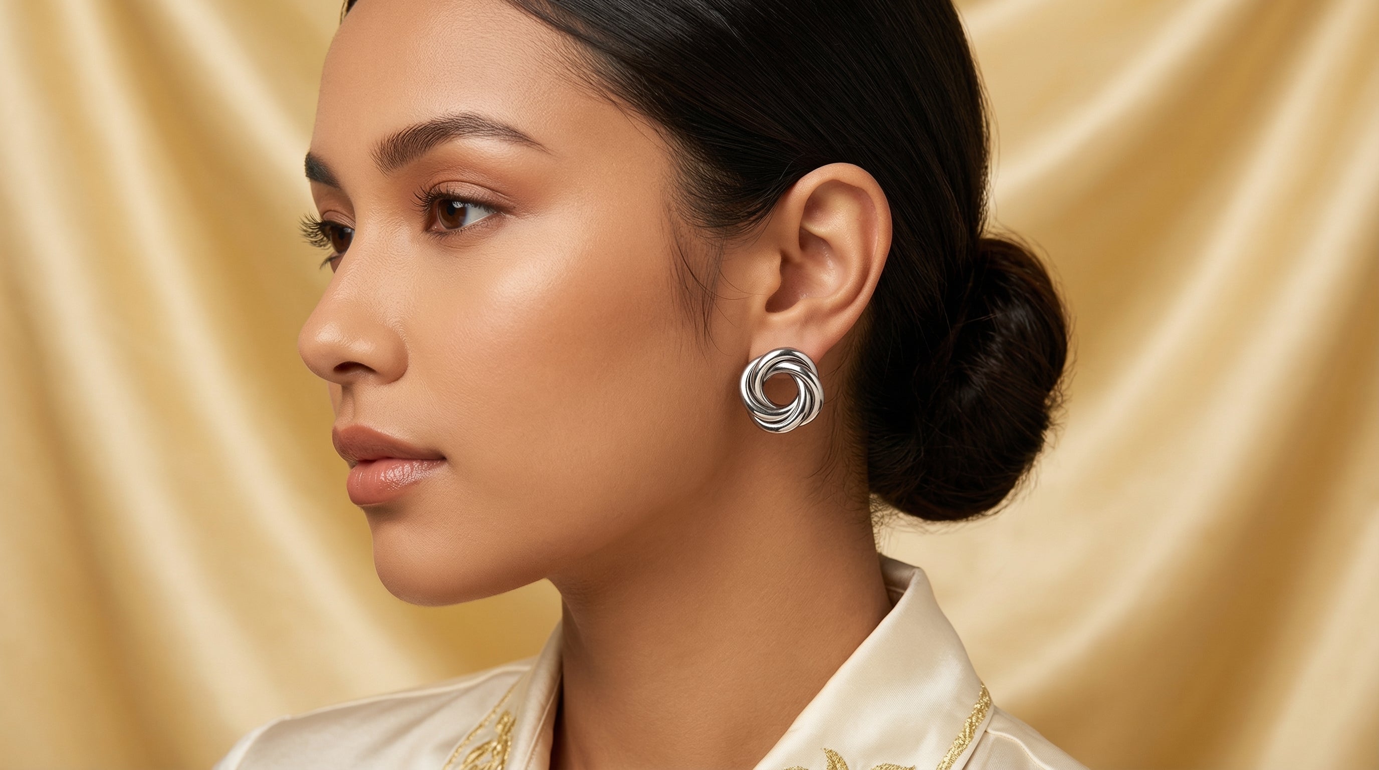 Silver Infinity Twist Studs
