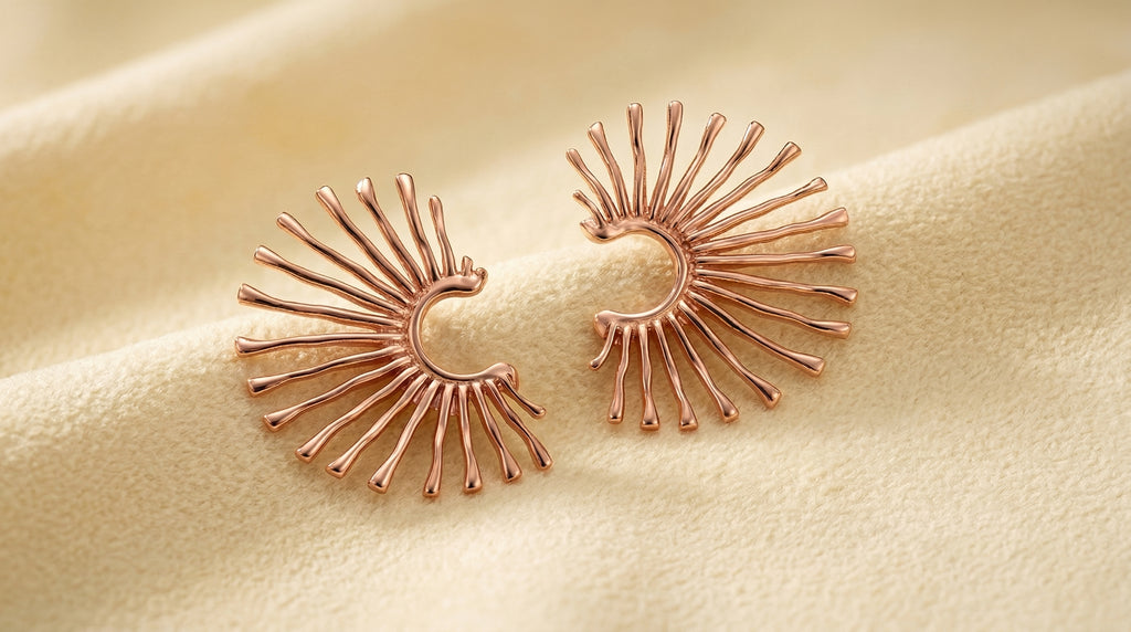 Rose Radiance Sunburst Earrings