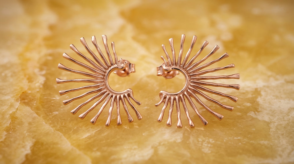 Rose Radiance Sunburst Earrings