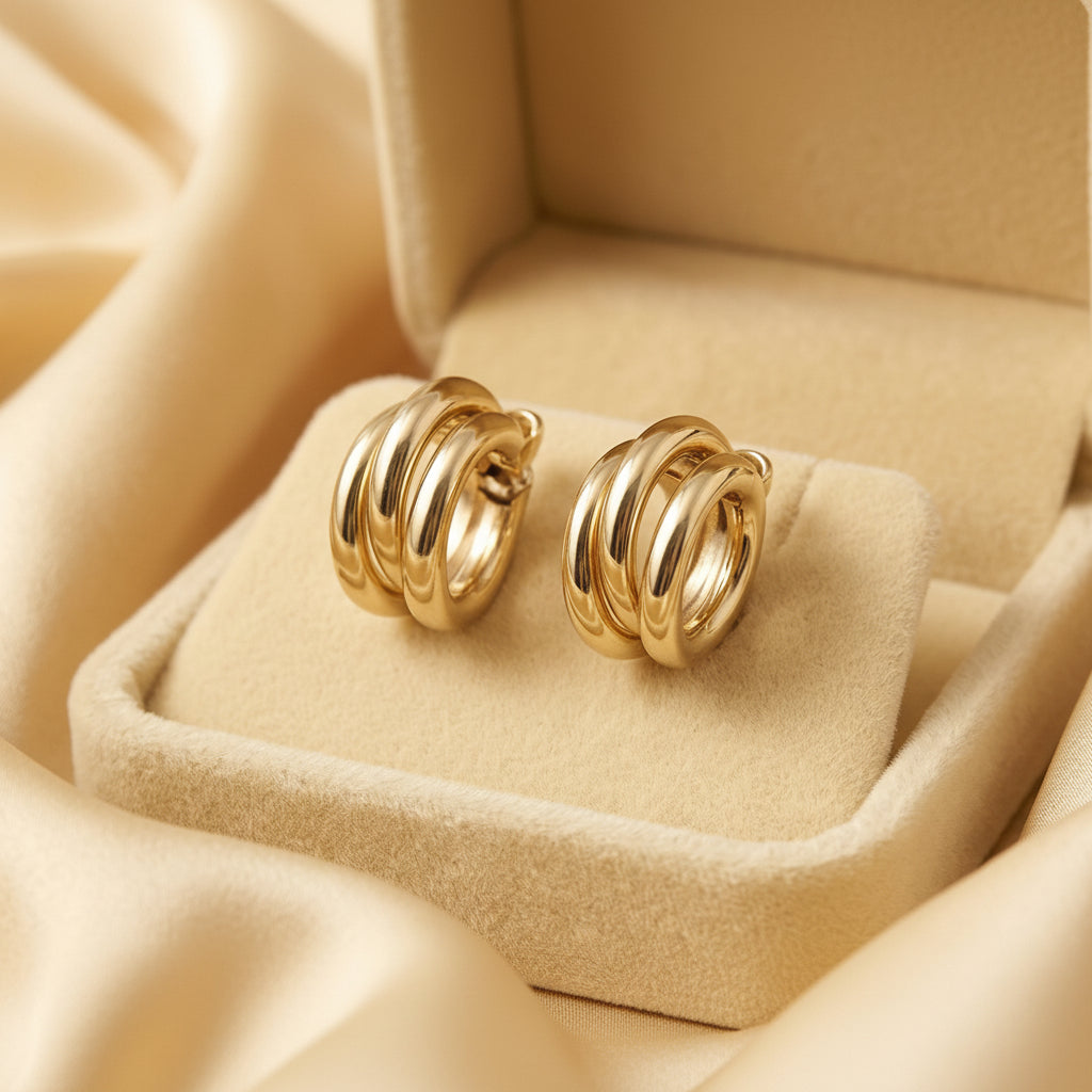 Golden Intertwine Hoop Earrings