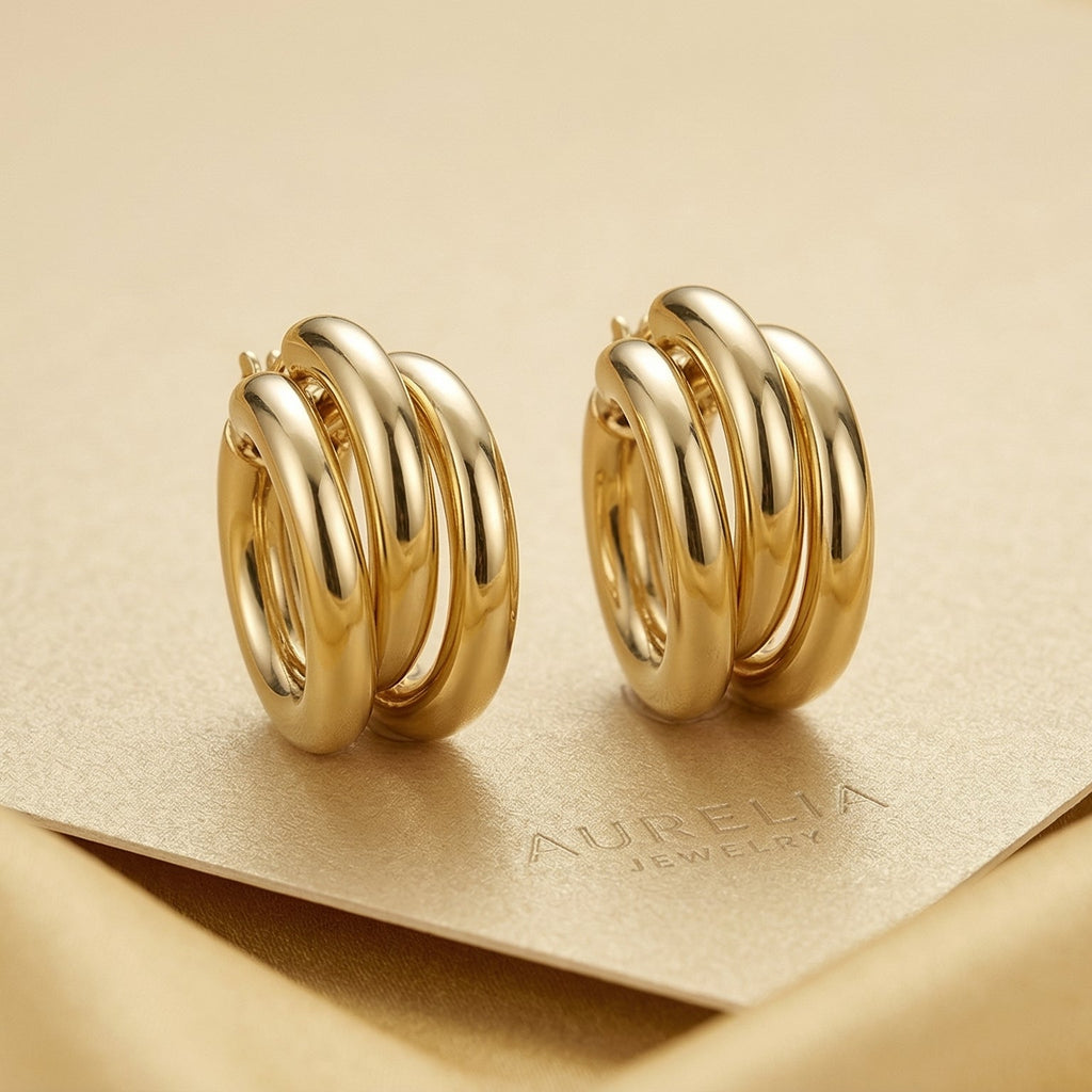 Golden Intertwine Hoop Earrings
