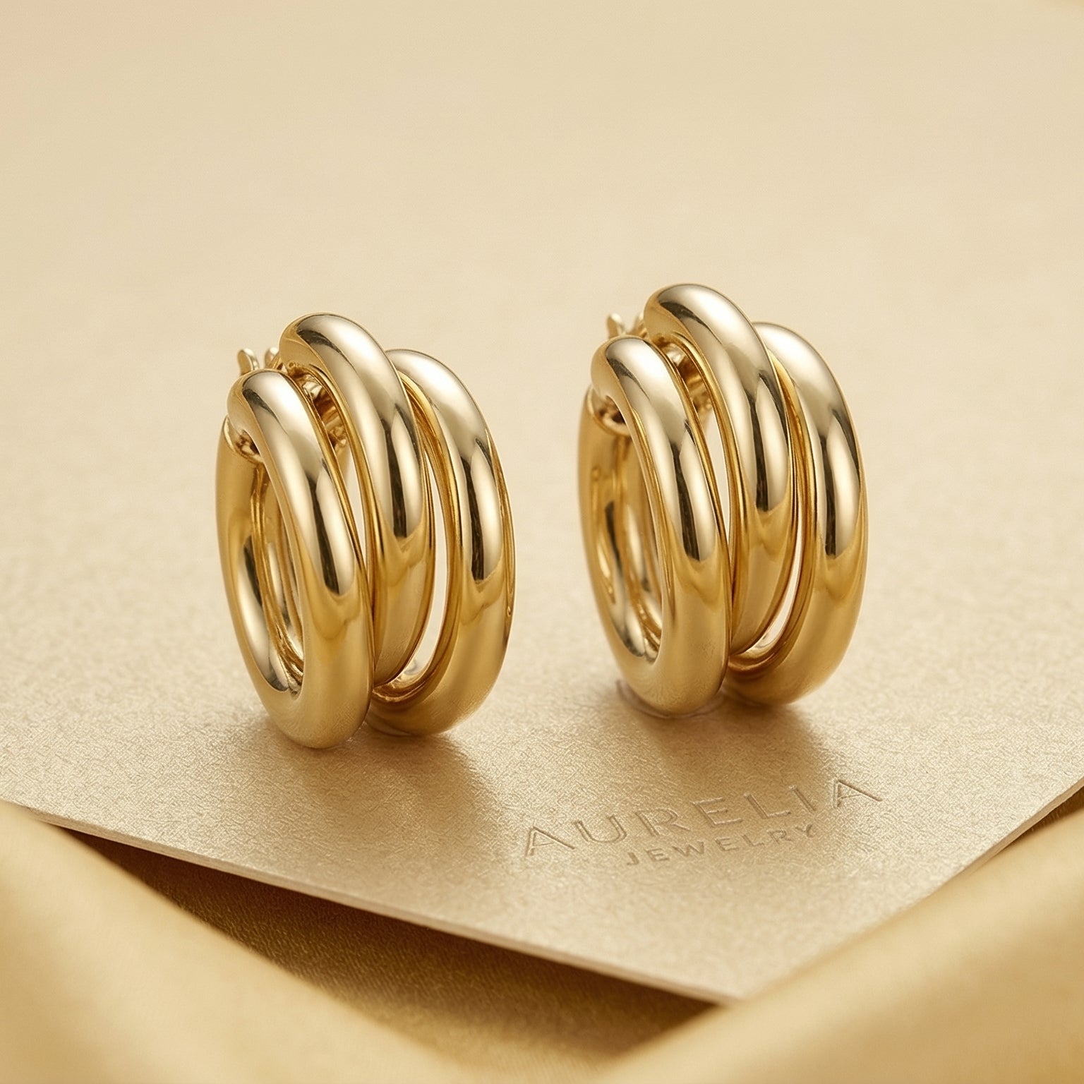 Golden Intertwine Hoop Earrings