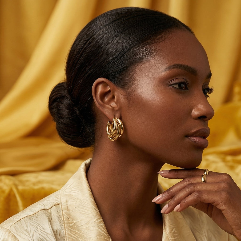 Golden Intertwine Hoop Earrings