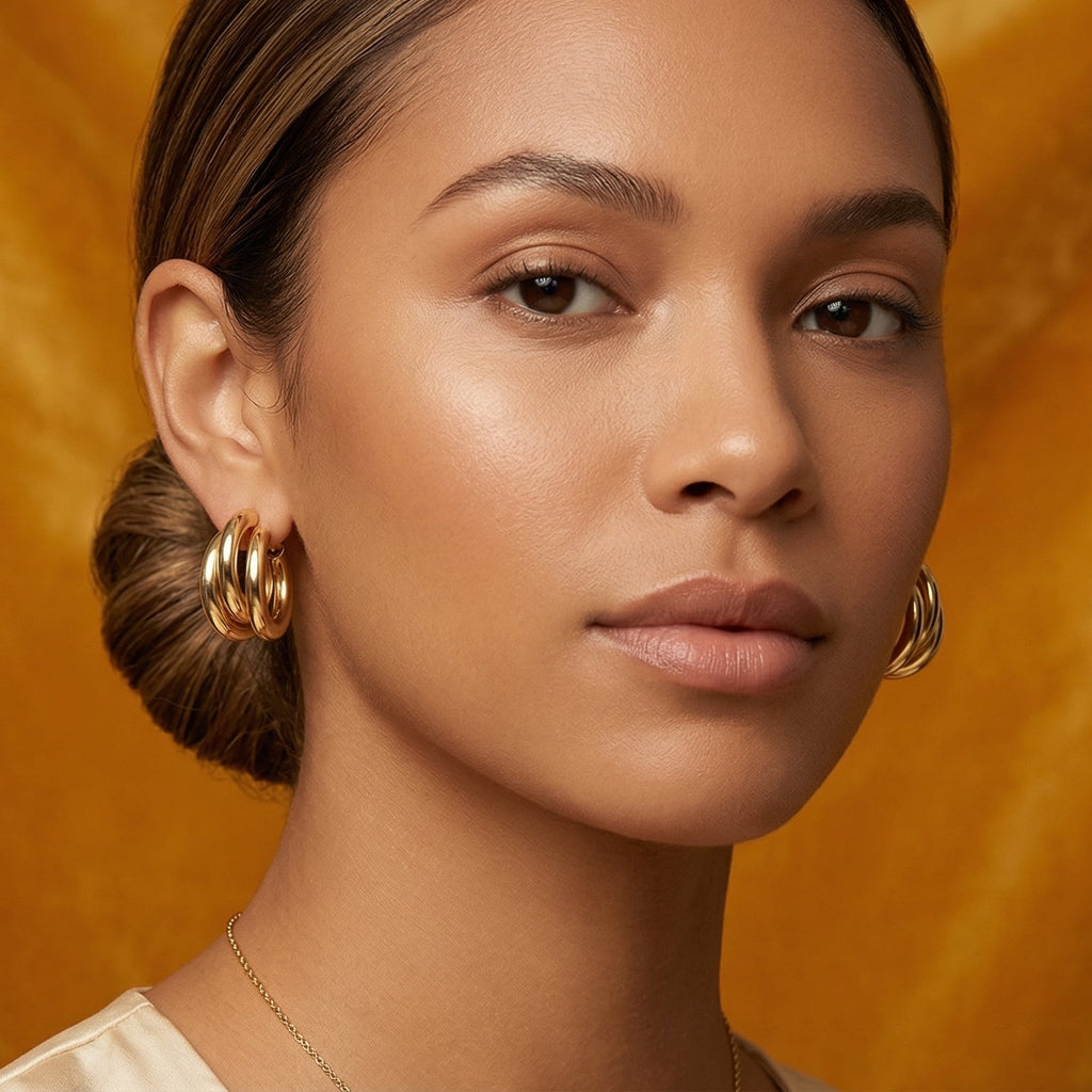 Golden Intertwine Hoop Earrings