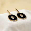 Midnight Elegance Oval Drop Earrings