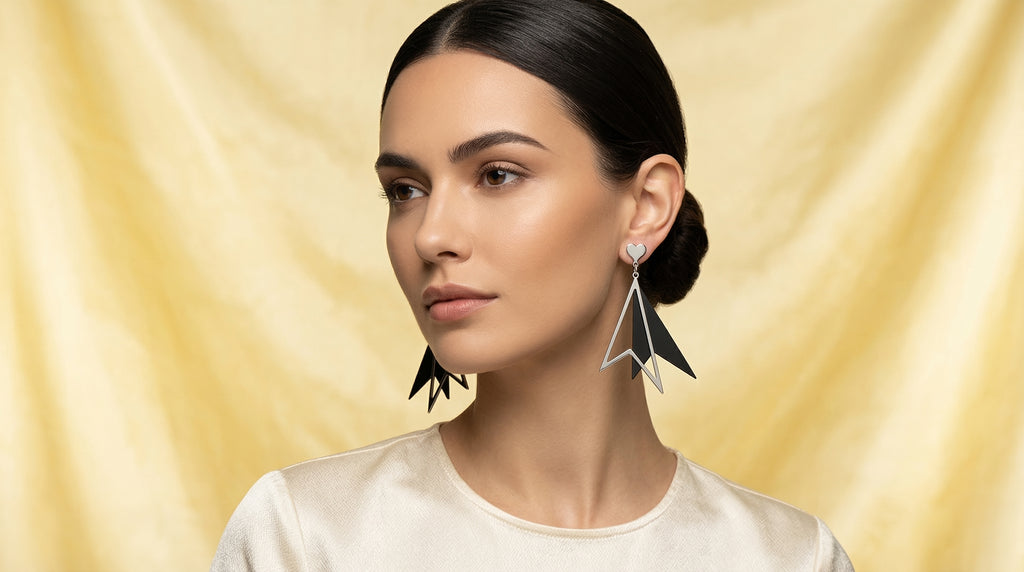 Noir Prism Geometric Earrings