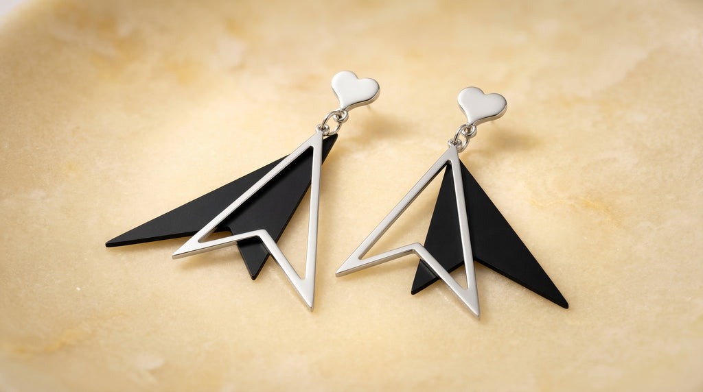 Noir Prism Geometric Earrings
