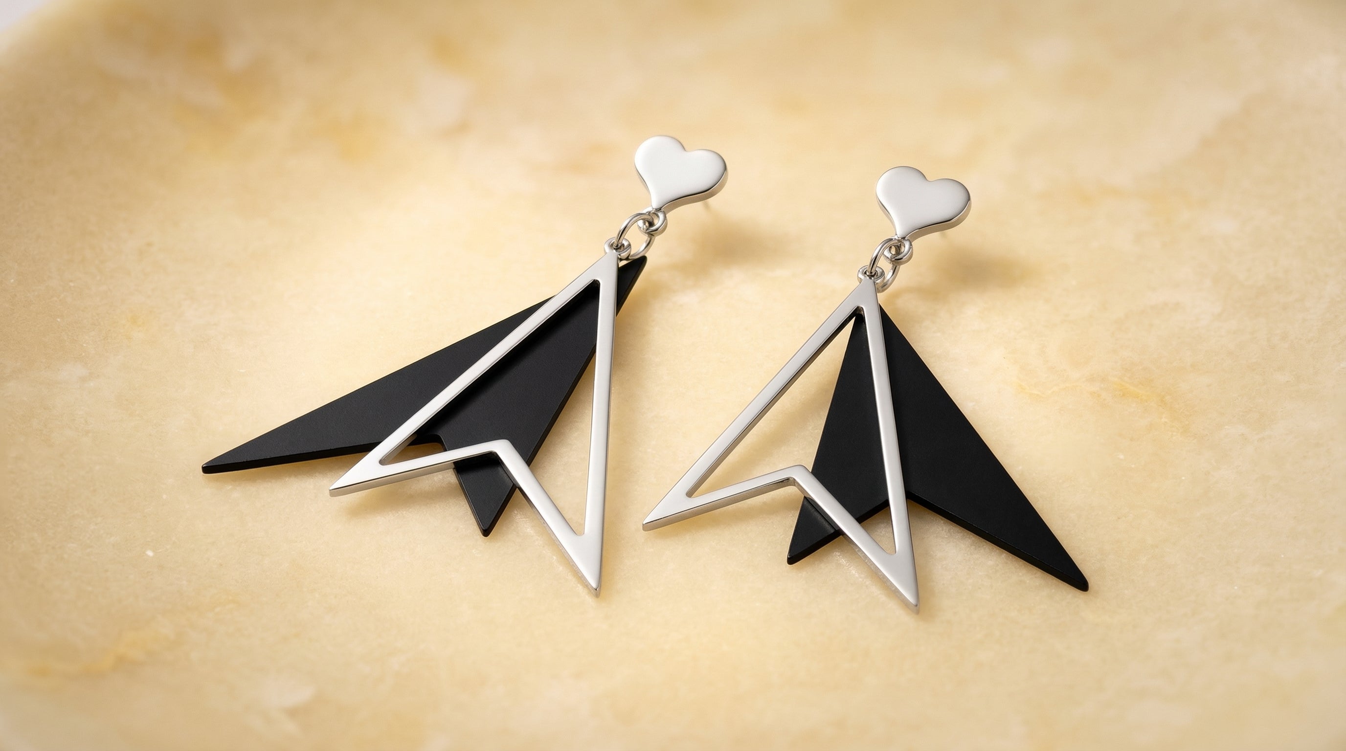 Noir Prism Geometric Earrings