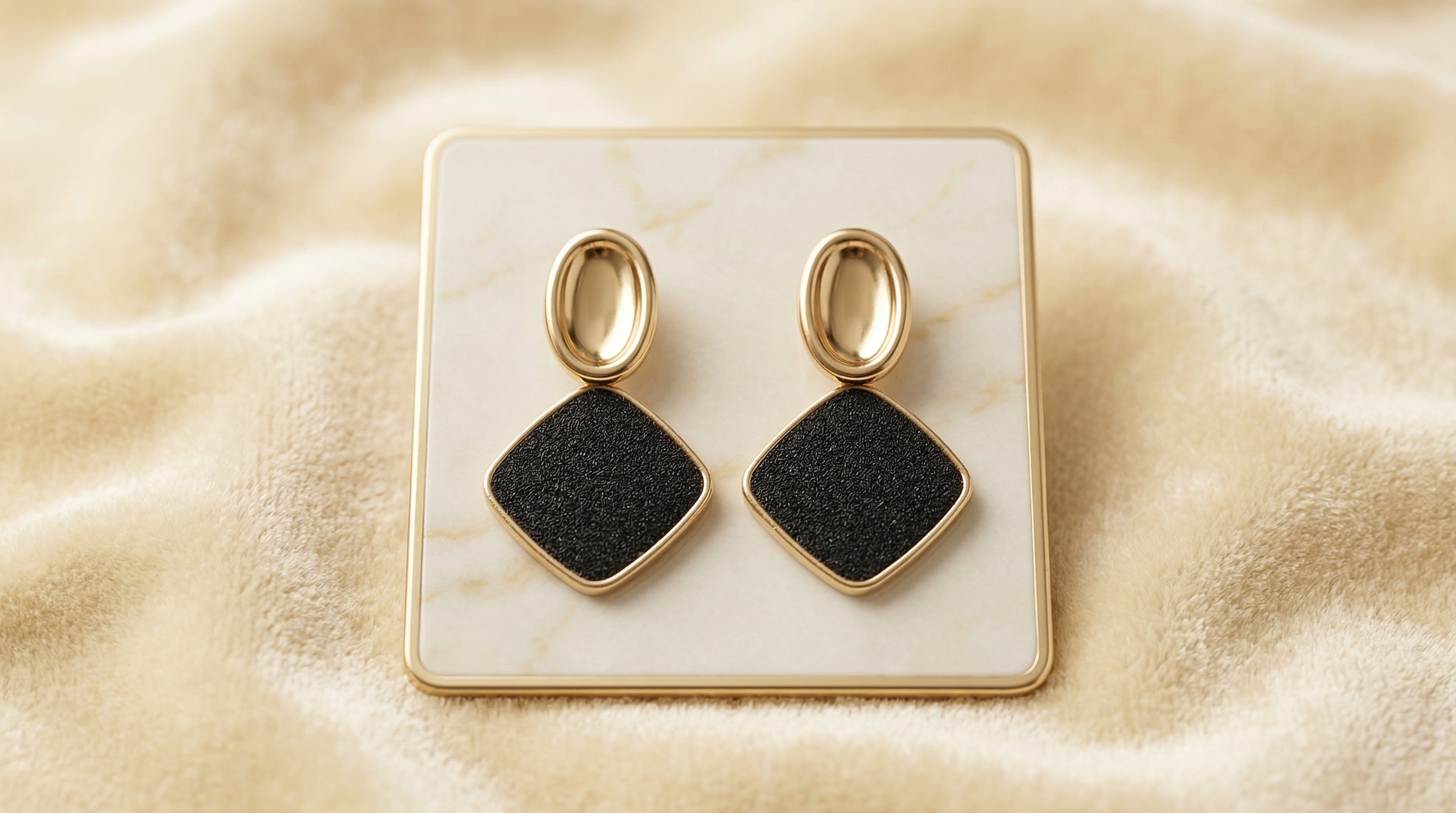 Noir Edge Geometric Earrings
