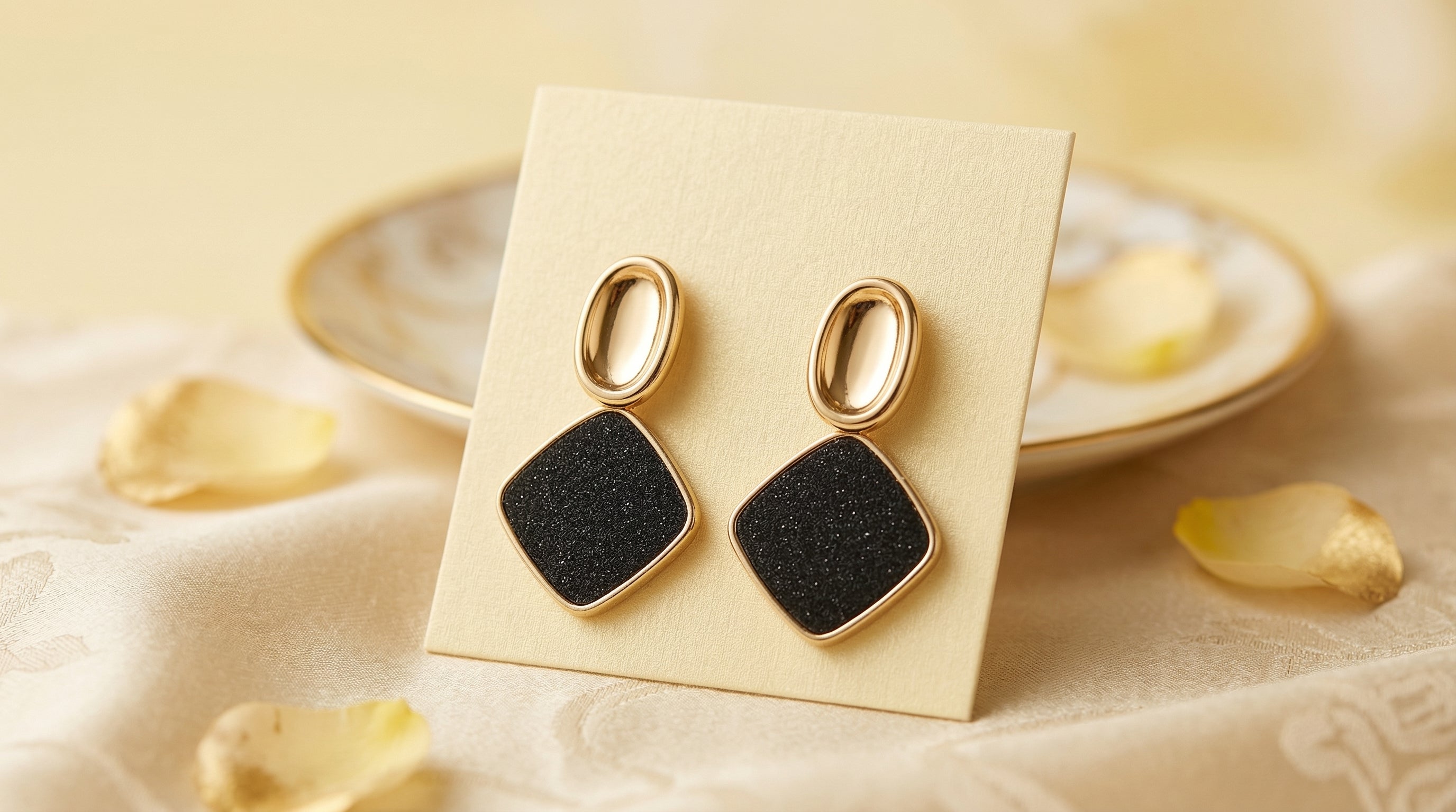 Noir Edge Geometric Earrings