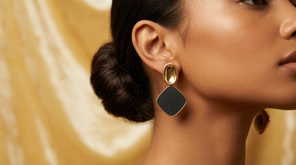 Noir Edge Geometric Earrings