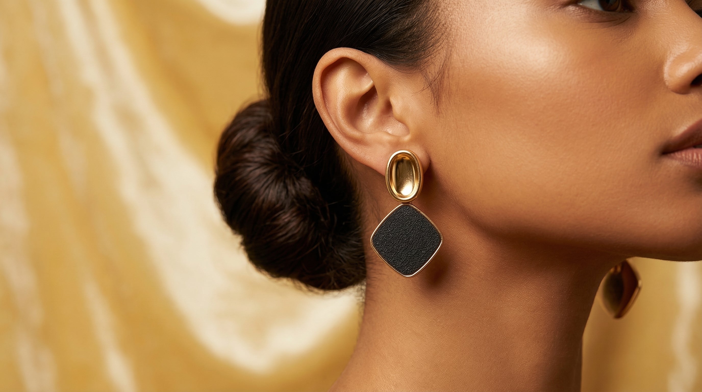Noir Edge Geometric Earrings