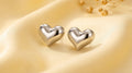 Silver Luxe Heart Studs