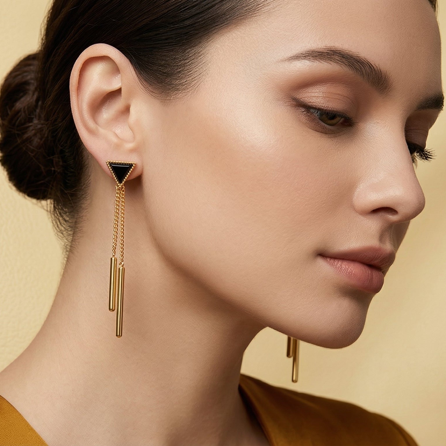 Emerald Triangle Luxe Drop Earrings