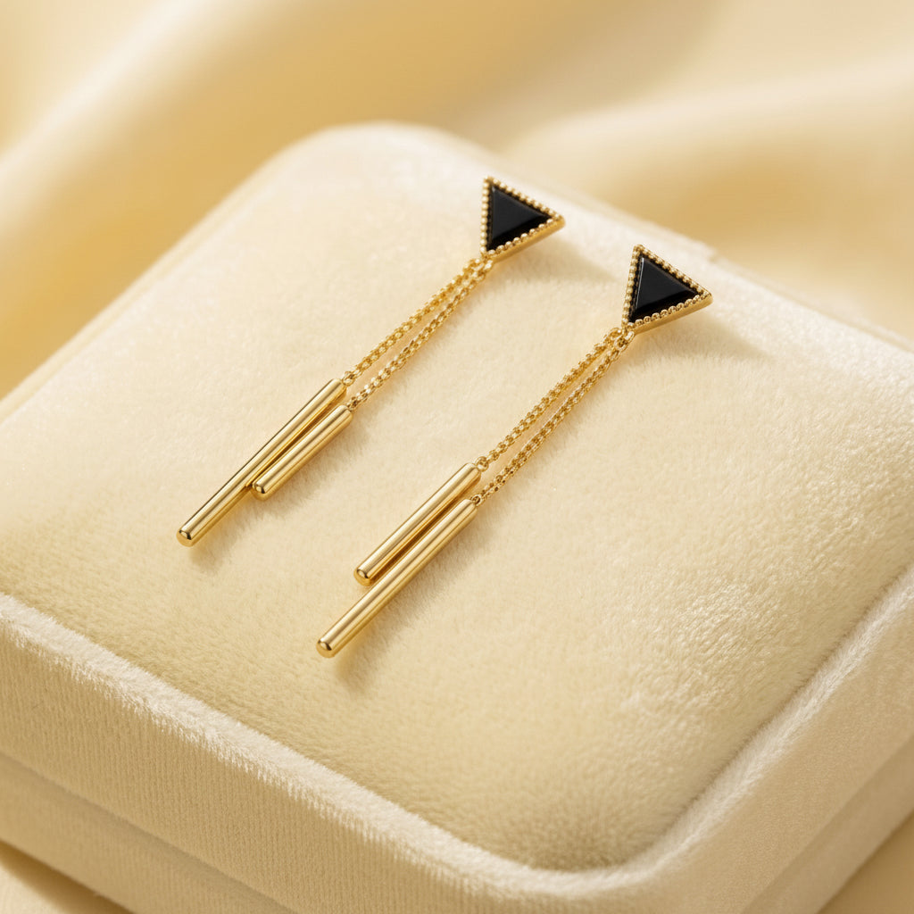 Emerald Triangle Luxe Drop Earrings
