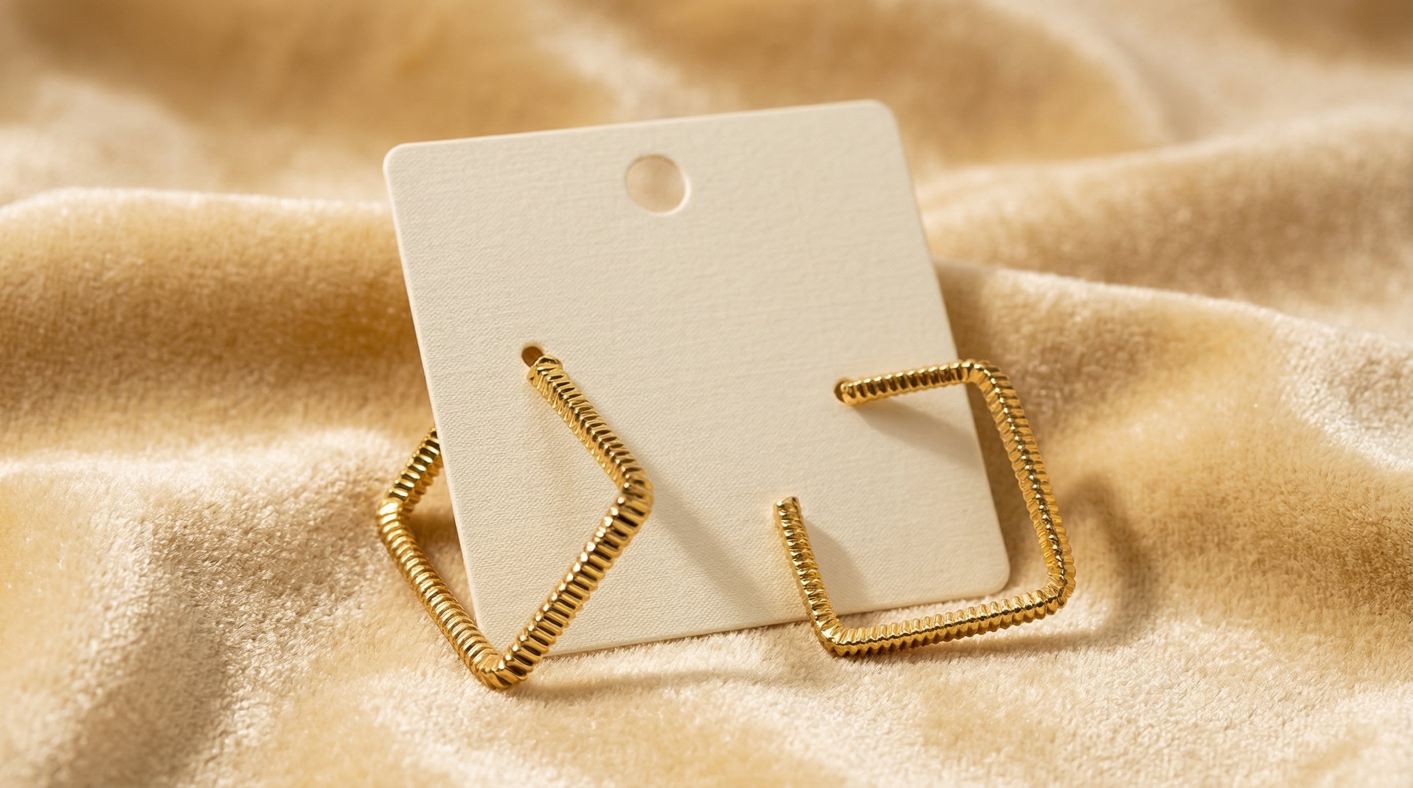 Golden Edge Square Hoops