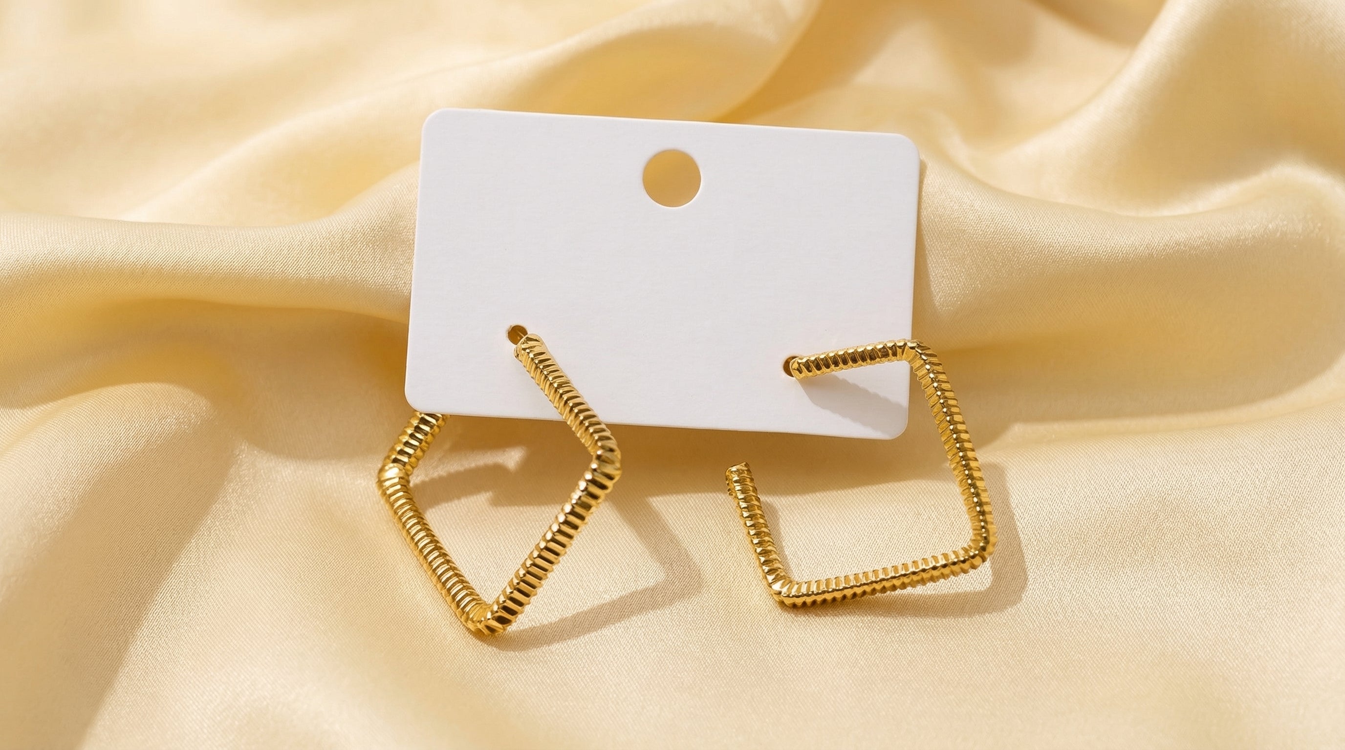 Golden Edge Square Hoops