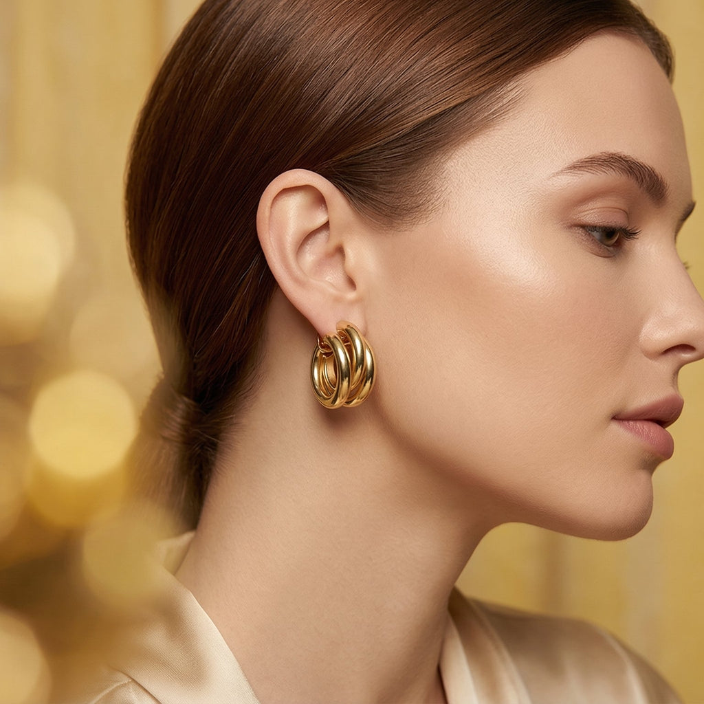 Golden Intertwine Hoop Earrings