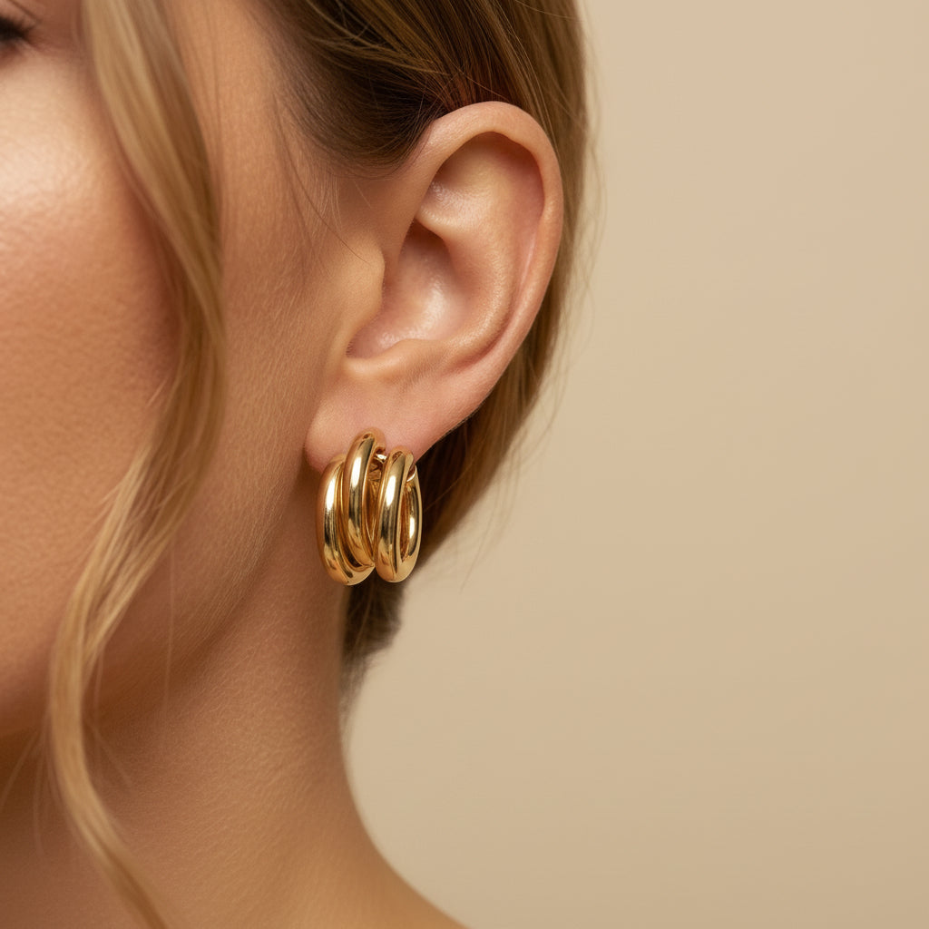 Golden Intertwine Hoop Earrings