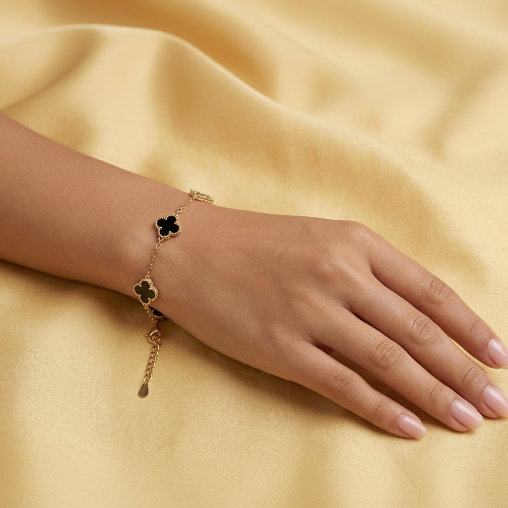 Noir Clover Charm Bracelet