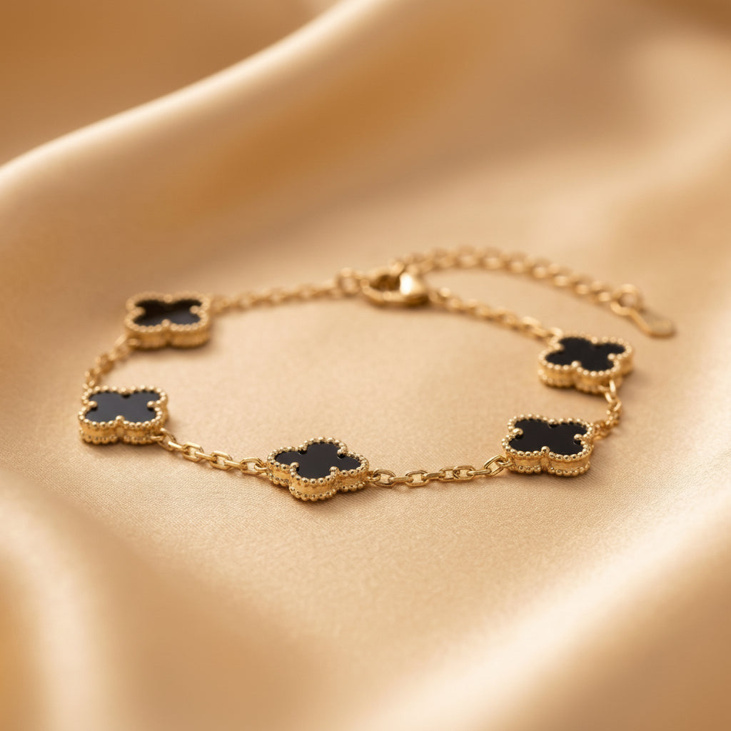 Noir Clover Charm Bracelet