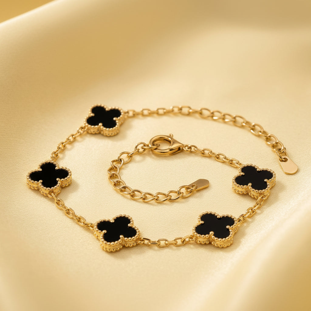 Noir Clover Charm Bracelet