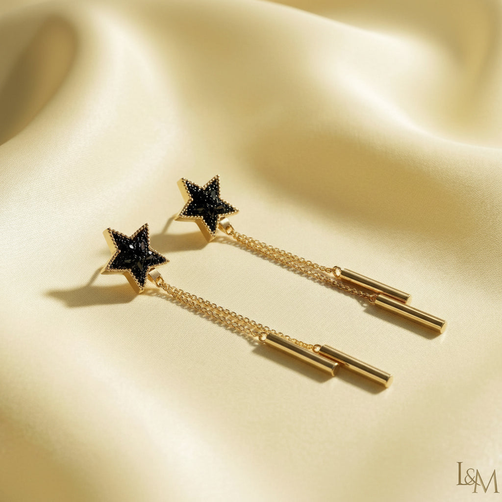 Noir Starfall Luxe Drop Earrings
